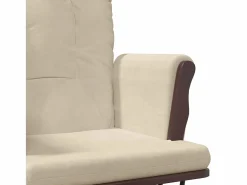 vidaxl Sillón de lactancia con taburete tela blanco