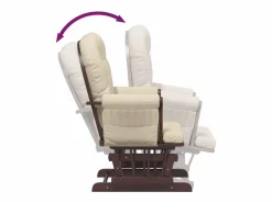 vidaxl Sillón de lactancia con taburete tela blanco