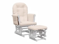 vidaxl Sillón de lactancia con taburete tela gris claro