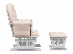 vidaxl Sillón de lactancia con taburete tela gris claro