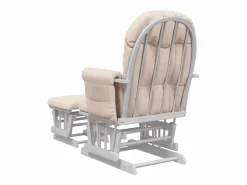 vidaxl Sillón de lactancia con taburete tela gris claro