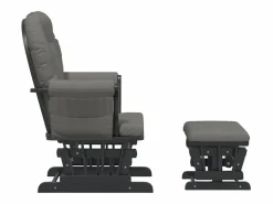 vidaxl Sillón de lactancia con taburete tela oscuro Gris