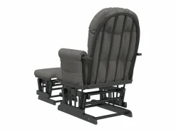 vidaxl Sillón de lactancia con taburete tela oscuro Gris