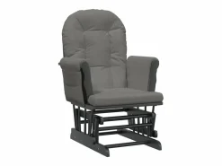 vidaxl Sillón de lactancia con taburete tela oscuro Gris