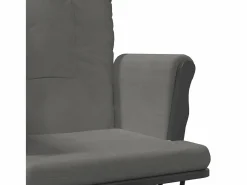 vidaxl Sillón de lactancia con taburete tela oscuro Gris