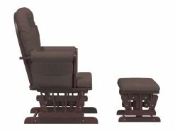 Outlet vidaxl Sillón de lactancia con taburete tela marrón Marru00f3n