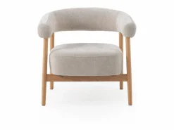 Sillón de madera de roble tapizado en