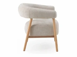 Sillón de madera de roble tapizado en
