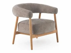 Sillón de madera de roble tapizado en