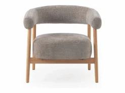 Sillón de madera de roble tapizado en