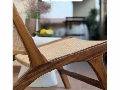 Hot Sillón de madera de teca y ratán natural - Kilka Sillón De Mimbre