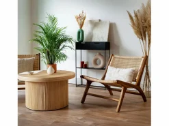 Hot Rendez-Vous Déco Sillón de madera de teca y ratán natural - Kilka Marru00f3n