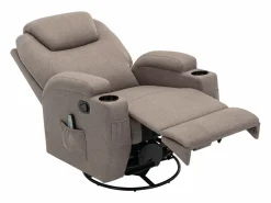 Vente-unique Sillón de masaje de tela - - SILVANO - golpeteos y vibraciones