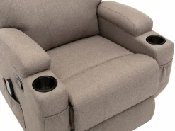 Vente-unique Sillón de masaje de tela - - SILVANO - golpeteos y vibraciones