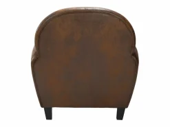Rendez-Vous Déco Sillón de microfibra marrón antiguo - Club