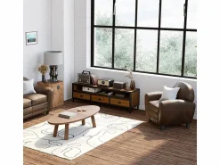 Rendez-Vous Déco Sillón de microfibra marrón antiguo - Club
