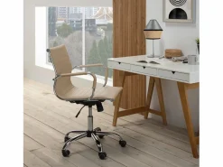 Hot VS Venta-stock Sillón de Oficina Croma reclinable Taupe, Piel sintética, Altura Ajustable Topo