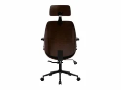 Sale Miliboo Sillón de oficina de dirección de diseño , madera oscura y metal MUSK Negro