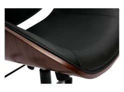 Sale Miliboo Sillón de oficina de dirección de diseño , madera oscura y metal MUSK Negro