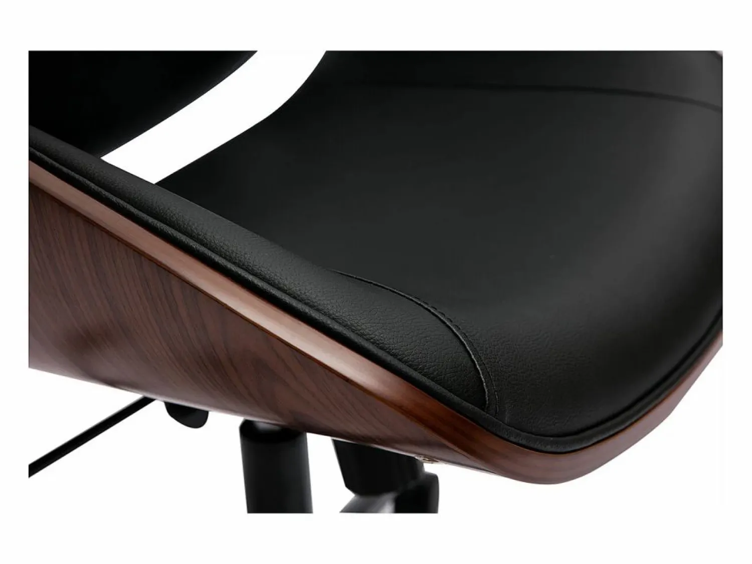 Sale Miliboo Sillón de oficina de dirección de diseño , madera oscura y metal MUSK Negro