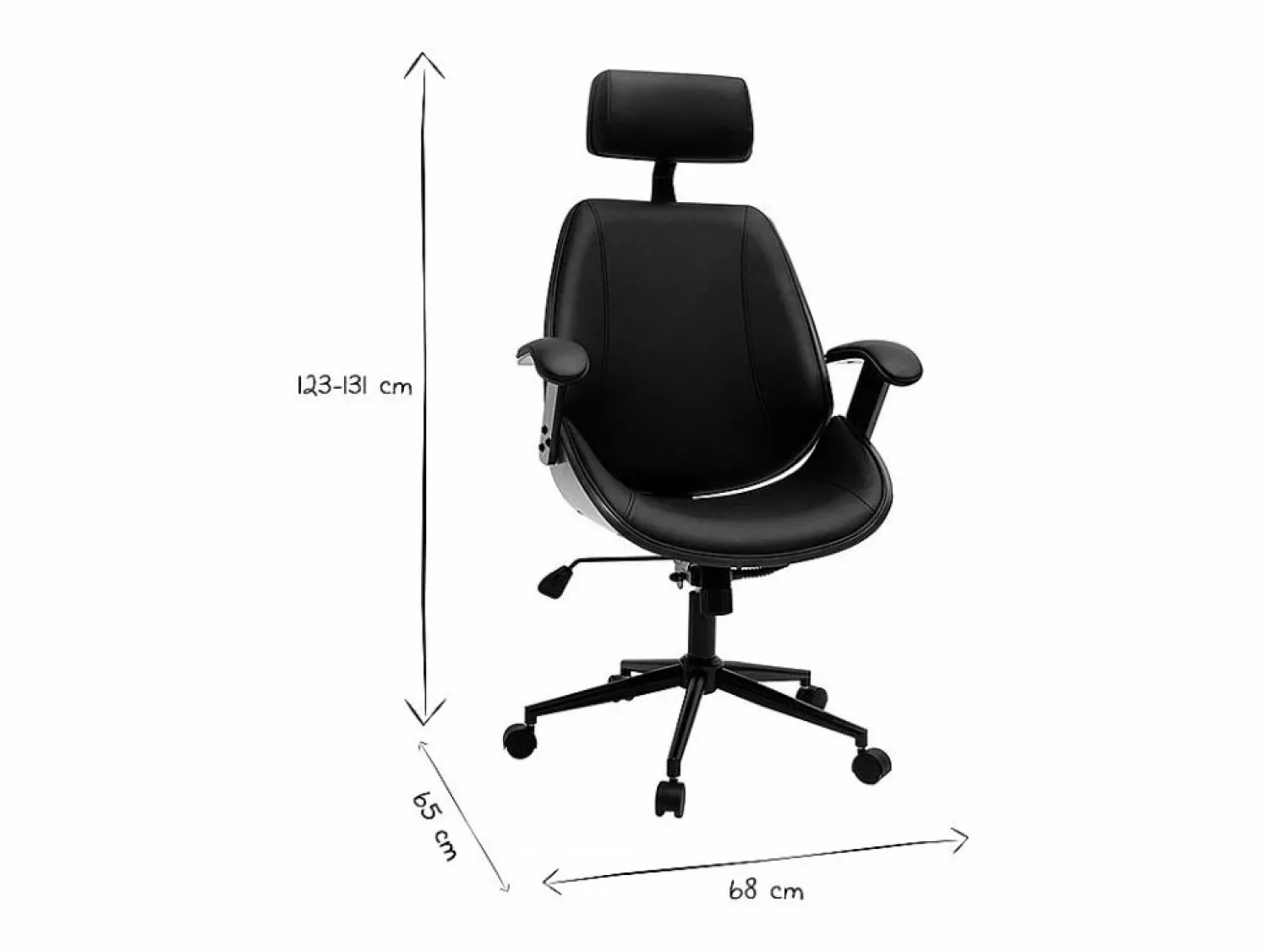 Sale Miliboo Sillón de oficina de dirección de diseño , madera oscura y metal MUSK Negro
