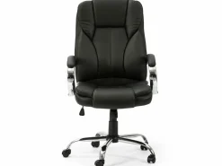 Sale VS Venta-stock Sillón de Oficina elevable y reclinable Nixon, Piel sintética, Color Negro