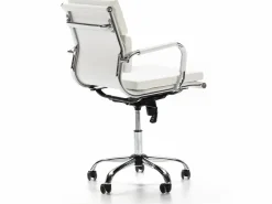Discount VS Venta-stock Sillón de Oficina Fenix reclinable , Piel sintética, Altura Ajustable Blanco