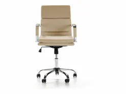 Hot Sillón de Oficina Fenix reclinable Taupe, Piel sintética, Altura Ajustable Silla De Oficina