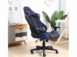VS Venta-stock Sillón de Oficina Gaming , Piel sintética, inclinación y Altura Regulable