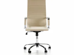 VS Venta-stock Sillón de Oficina Londres reclinable Taupe, Piel sintética, Altura Ajustable