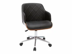 Best Sillón de oficina moderno negro con madera oscura SANDRO Silla De Escritorio
