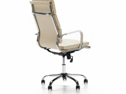 VS Venta-stock Sillón de Oficina Morgan reclinable Taupe, Piel sintética, Altura Ajustable
