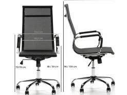 VS Venta-stock Sillón de Oficina Slim reclinable, Tejido Transpirable, Altura Ajustable
