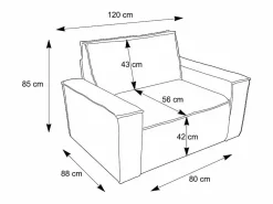 Vente-unique Sillón de pana oscuro AMELIA