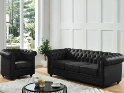 Hot Sillón de piel de búfalo CHESTERFIELD Sillón|Sillón De Piel