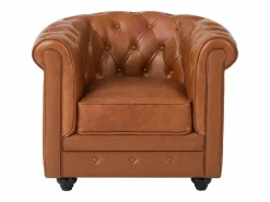 Vente-unique Sillón de piel de búfalo vacuno icónico CHESTERFIELD