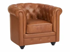 Vente-unique Sillón de piel de búfalo vacuno icónico CHESTERFIELD