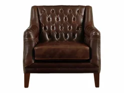 New Sillón de piel envejecida COLBERT - Color marrón Sillón|Sillón De Piel