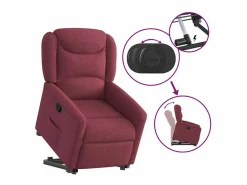 Sillón de relax | Silla | Sillón reclinable elevable tela tinto SHL4659 Sillón Relax