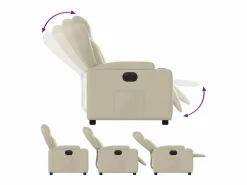 Outlet Sillón de relax | Silla | Sillón reclinable eléctrico de cuero sintético SHL3070 Crema