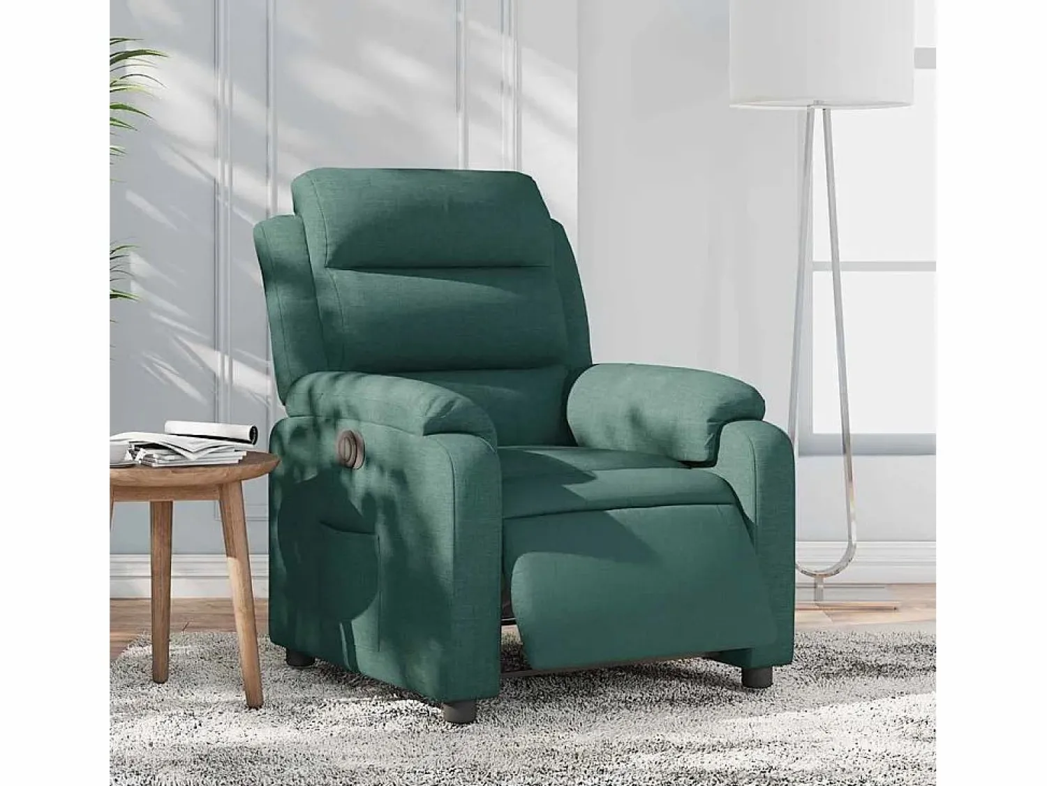 Outlet Sillón de relax | Silla | Sillón reclinable eléctrico tela verde oscuro SHL4714 Verde pino