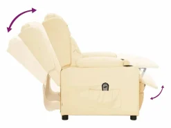 Sillón de relax | Silla | Sillón reclinable eléctrico de cuero sintético SHL5987 Crema