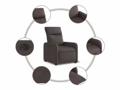 Discount Sillón de relax | Silla | Sillón reclinable eléctrico tela marrón oscuro SHL3804 Marru00f3n