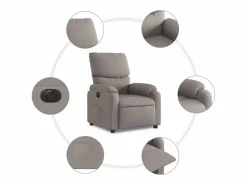 Sillón de relax | Silla | Sillón reclinable eléctrico tela gris taupé SHL8152