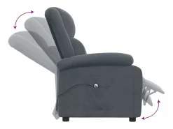 Sillón de relax | Silla | Sillón reclinable eléctrico de terciopelo gris oscuro SHL6046