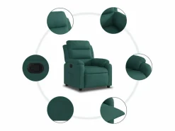 New Sillón de relax | Silla | Sillón reclinable de tela verde oscuro SHL4912 Sillón Relax