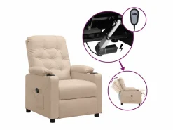 Discount Sillón de relax | Silla | Sillón reclinable eléctrico de tela SHL7365 Crema