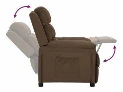 Sillón de relax | Silla | Sillón reclinable de tela marrón SHL6318