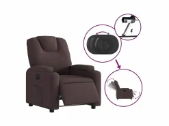 Sillón de relax | Silla | Sillón reclinable eléctrico tela marrón oscuro SHL6882
