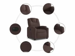 Sillón de relax | Silla | Sillón reclinable eléctrico tela marrón oscuro SHL6882